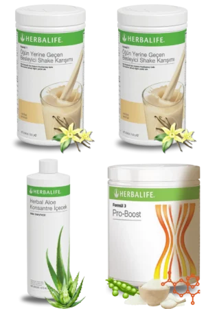 Herbalife Ürünleri Shake Vanilyalı (2 adet) + Aloe Vera + Pro-Boost