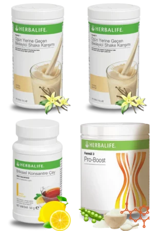 Herbalife Ürünleri Shake Vanilyalı (2 adet) + Çay Limon Aromalı + Pro-Boost