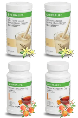 Herbalife Ürünleri Shake Vanilyalı (2 adet), Çay Şeftali Aromalı (2 adet)