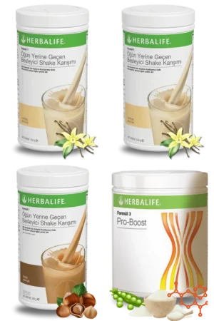 Herbalife Ürünleri Shake Vanilyalı (2 adet) + Shake Fındıklı + Pro-Boost