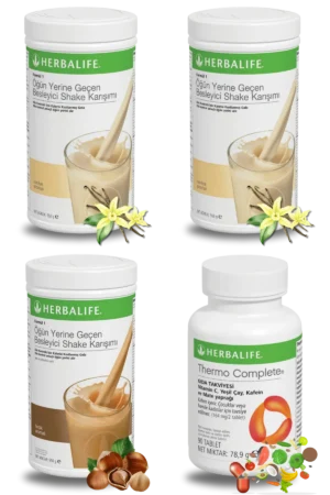 Herbalife Ürünleri Shake Vanilyalı (2 adet) + Shake Fındıklı + Thermo Complete