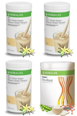 Herbalife Ürünleri Shake Vanilyalı (3 adet) + Pro-Boost