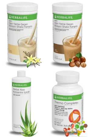 Herbalife Ürünleri Shake Vanilyalı + Shake Fındıklı + Aloe Vera + Thermo Complete