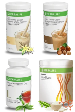Herbalife Ürünleri Shake Vanilyalı + Shake Fındıklı + Çay 100gr Klasik + Pro-Boost